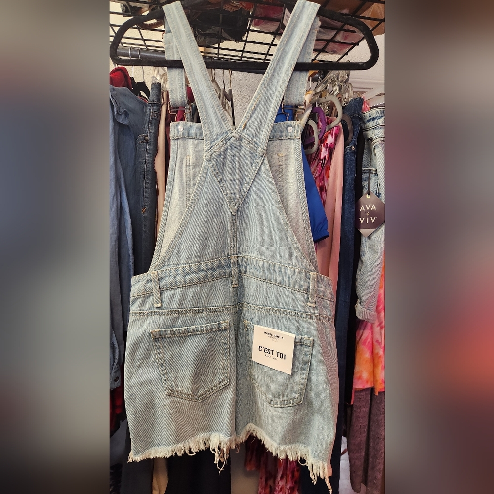 *Women's Light Blue Denim Overalls Waist 16 - Picture 4 of 4